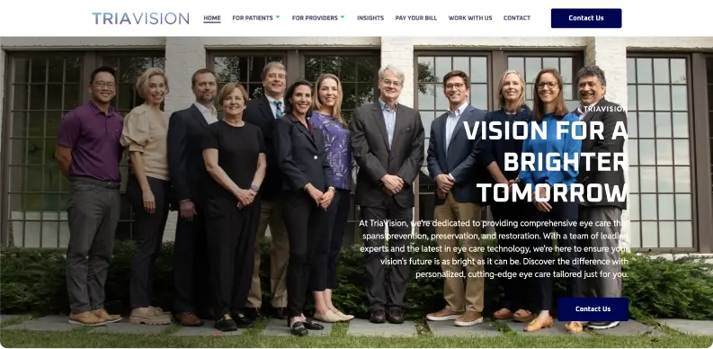 Tria Vision - Professional vision care website